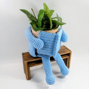 Powder Blue Reading TP & Plant Crochet Cozy