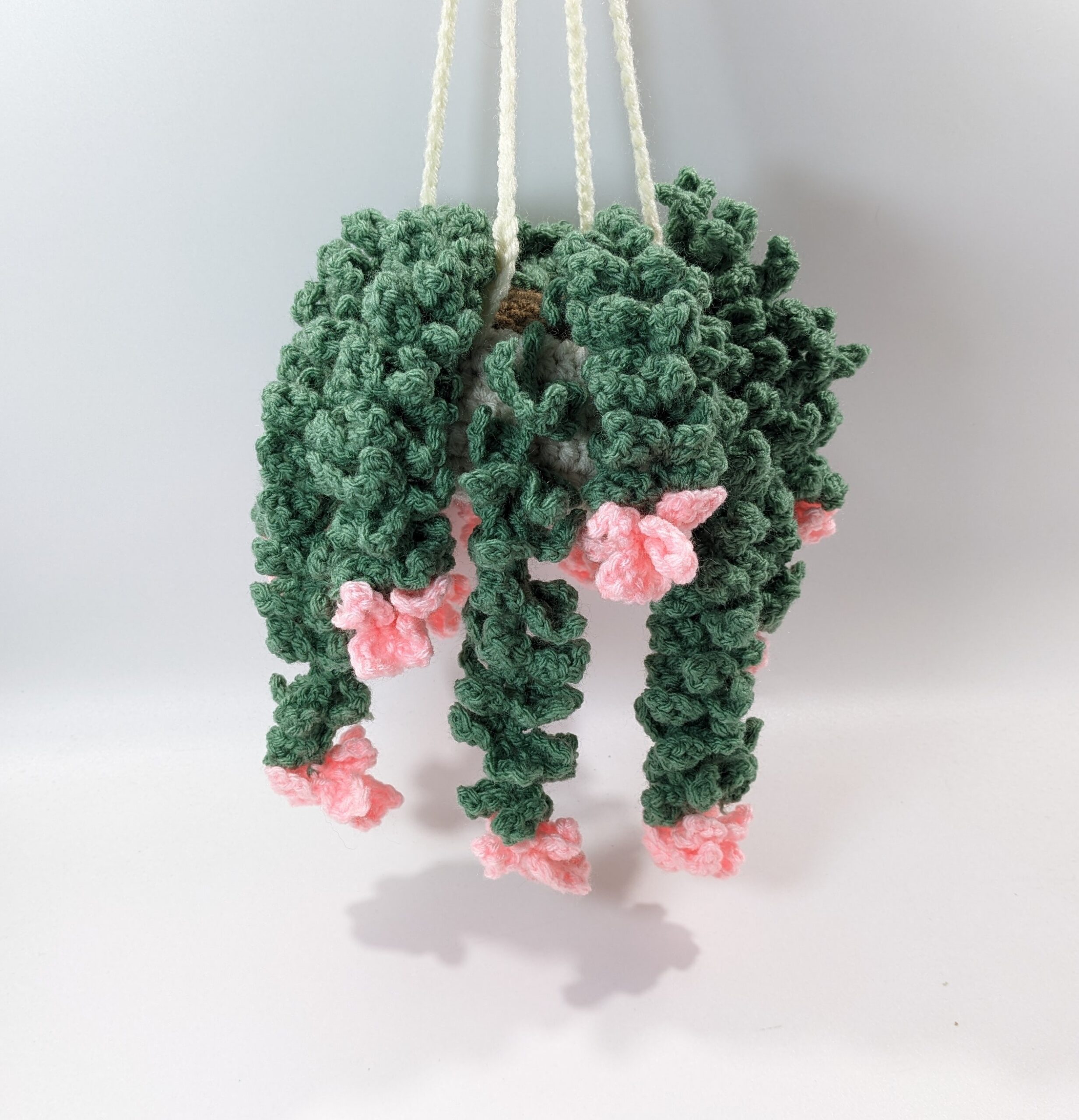 Floral pink hanging crochet plant decor Floral pink hanging crochet plant decor