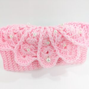 Shell phone & glasses pink crochet case