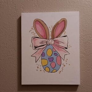 Adorable Easter Egg with Bunny Ears Painting