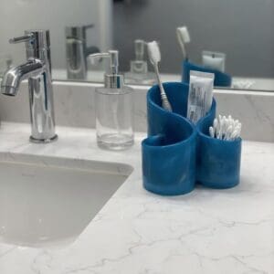 Coastal Blue Bathroom Organizer
