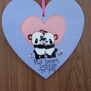 My heart belongs to you painted wooden heart