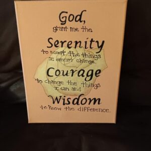 Lovely Serenity Prayer & Rose Painting