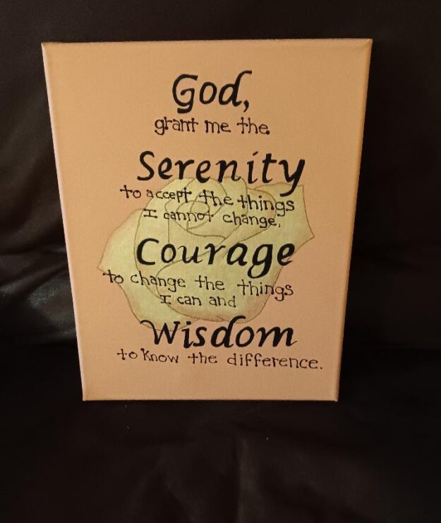Lovely serenity prayer & rose painting Lovely serenity prayer & rose painting