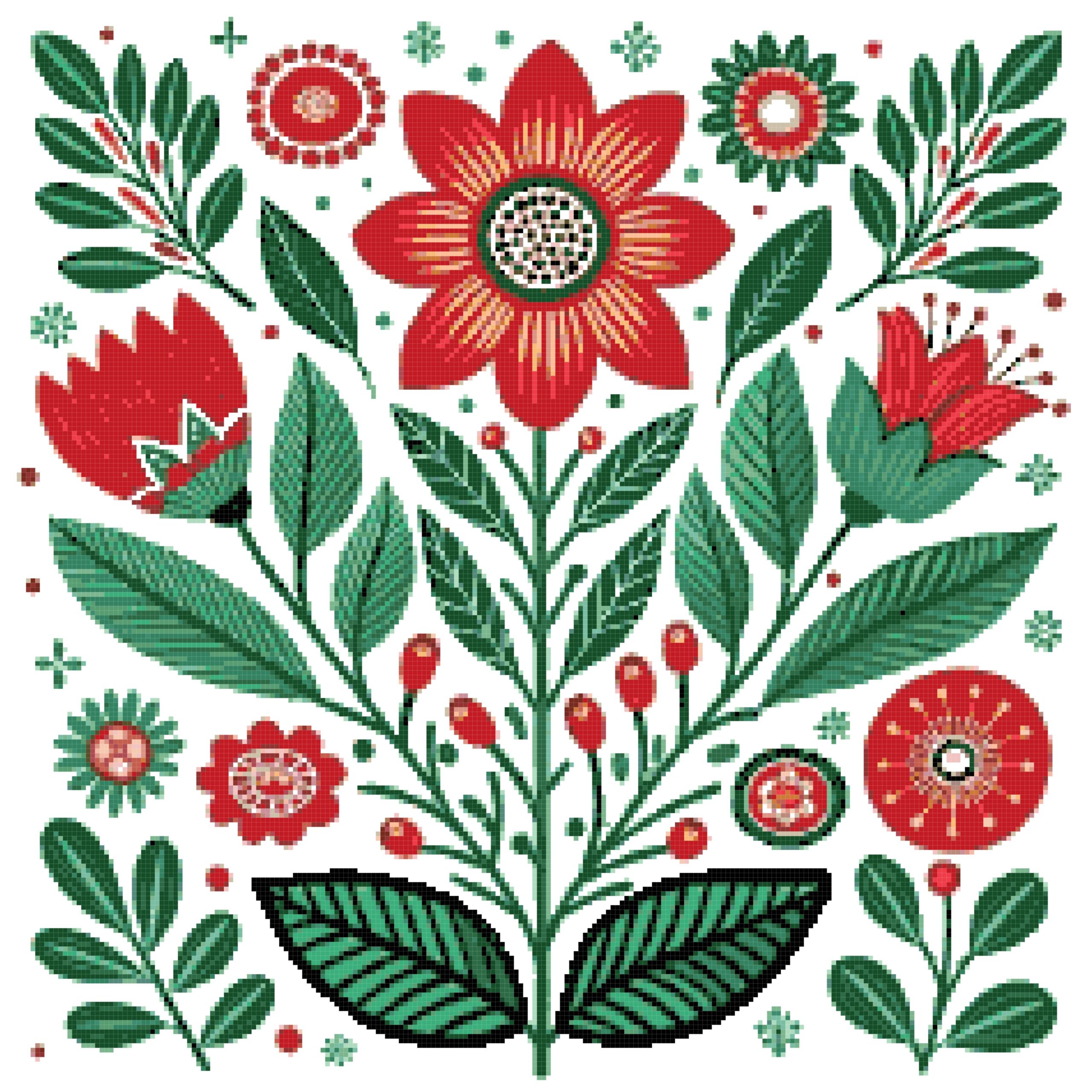 Flower sampler cross stitch pattern Flower sampler