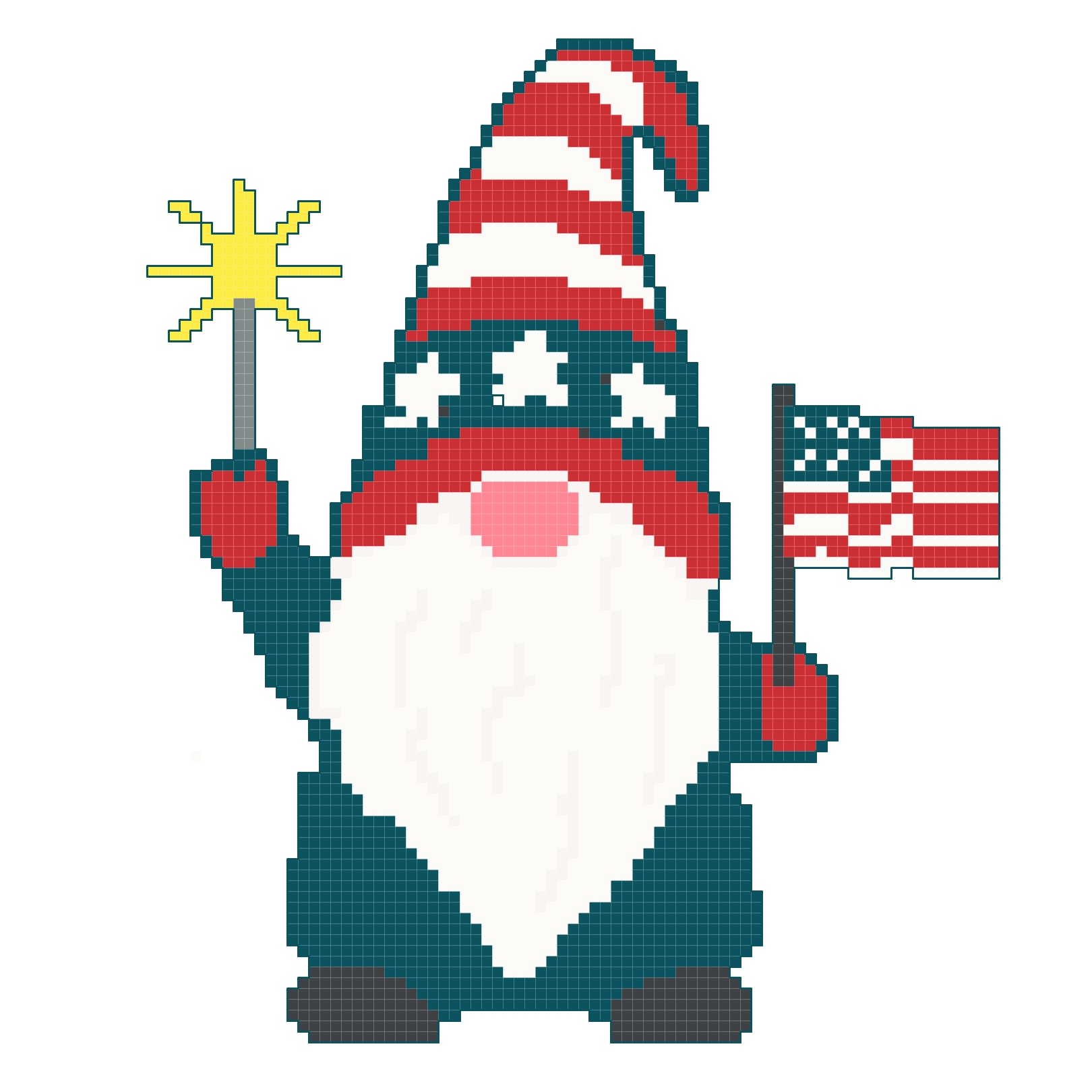Patriotic gnome cross stitch pattern-the hoop collection Patriotic gnome