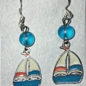Sea Glass Sailboat Earrings