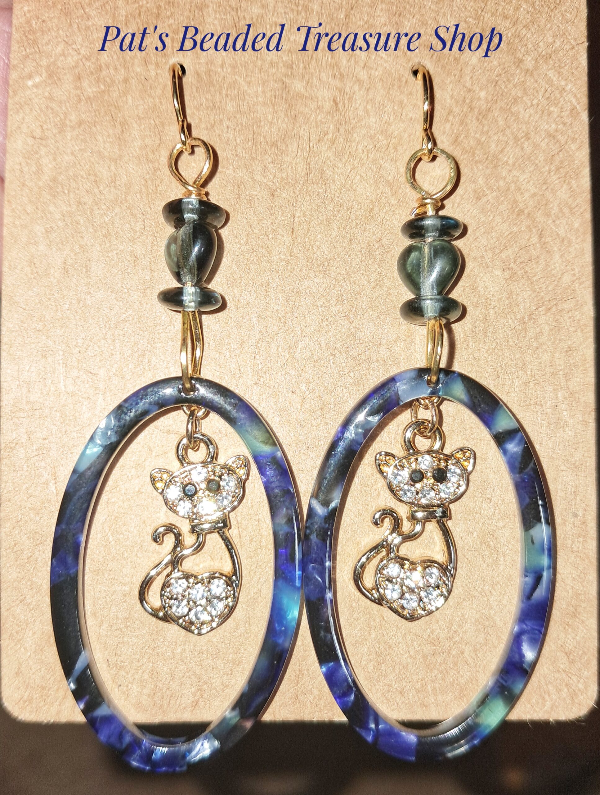 Unique montana blue cat dangle earrings Unique montana blue cat dangle earrings - image 5