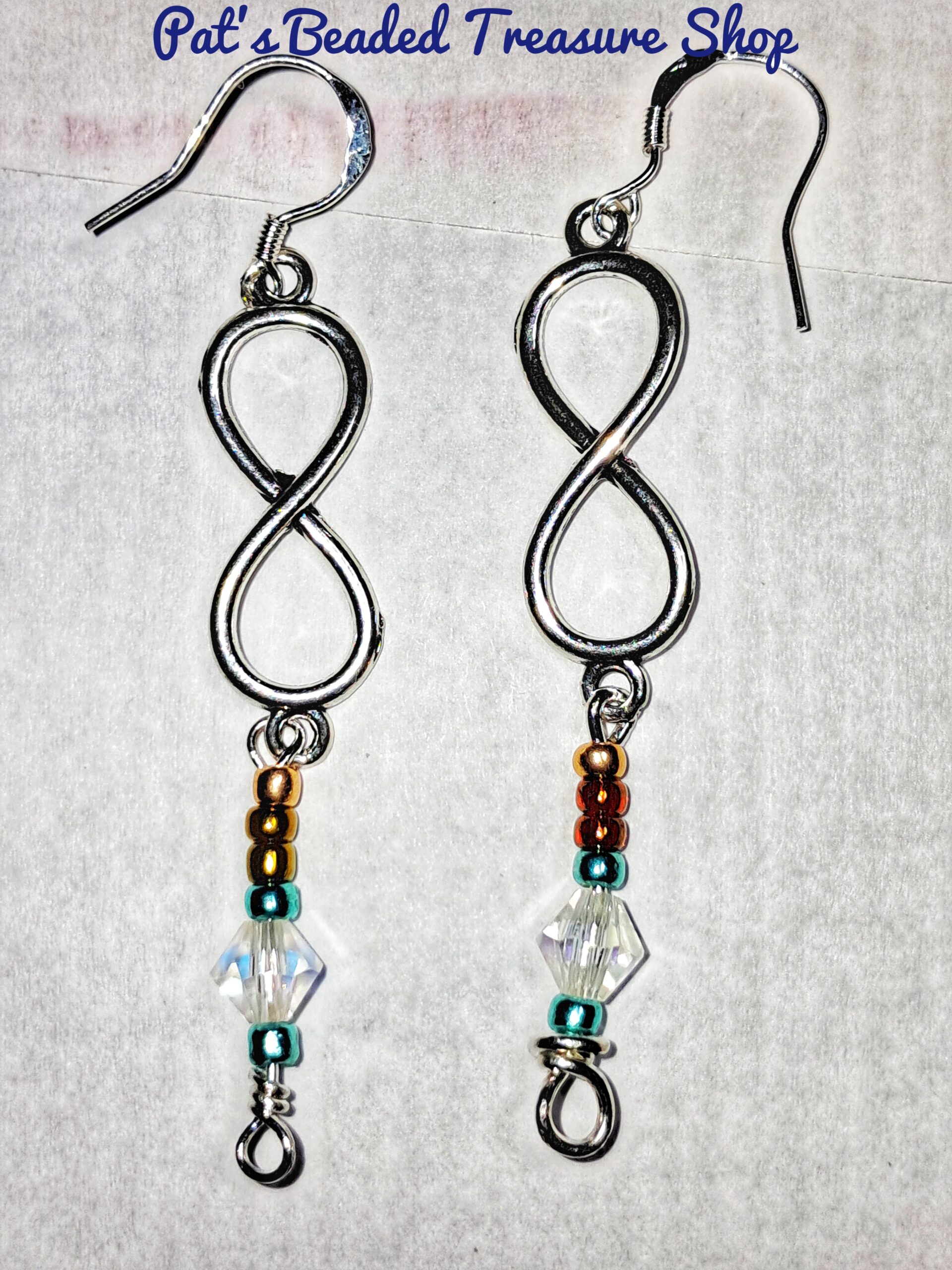 Unique infinity earrings with sterling silver ear wires Unique infinity earrings with sterling silver ear wires - image 5