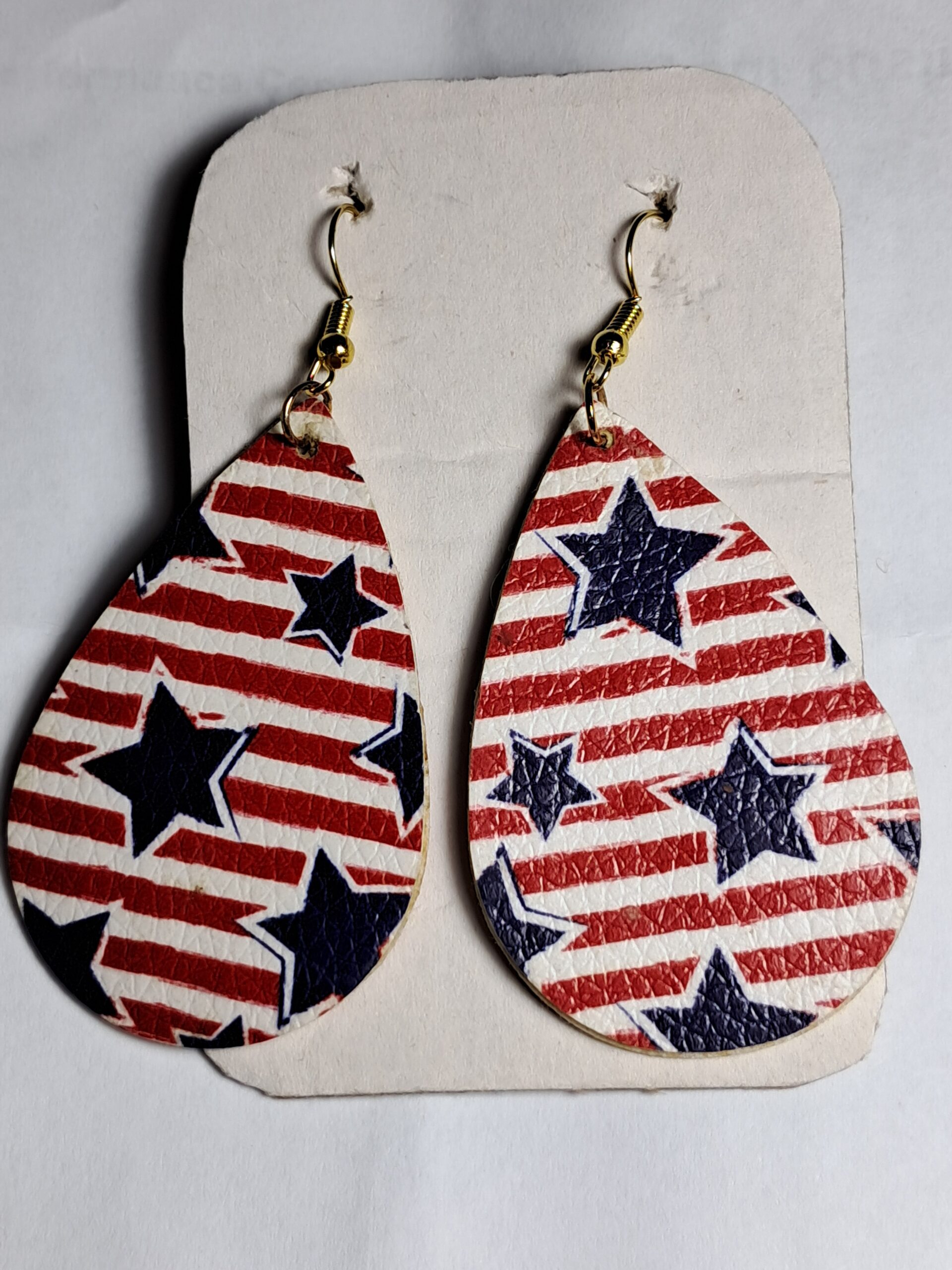 Patriotic faux leather americana teardrop earrings Patriotic faux leather americana teardrop earrings - image 4