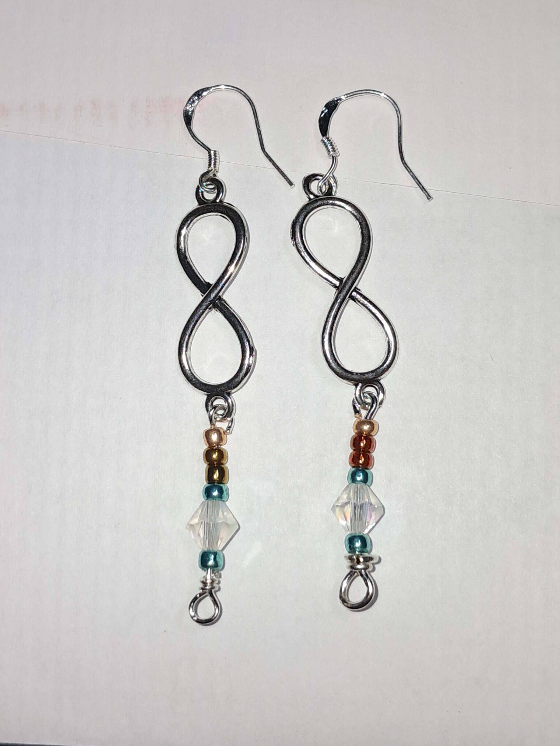 Unique infinity earrings with sterling silver ear wires Unique infinity earrings with sterling silver ear wires - image 4