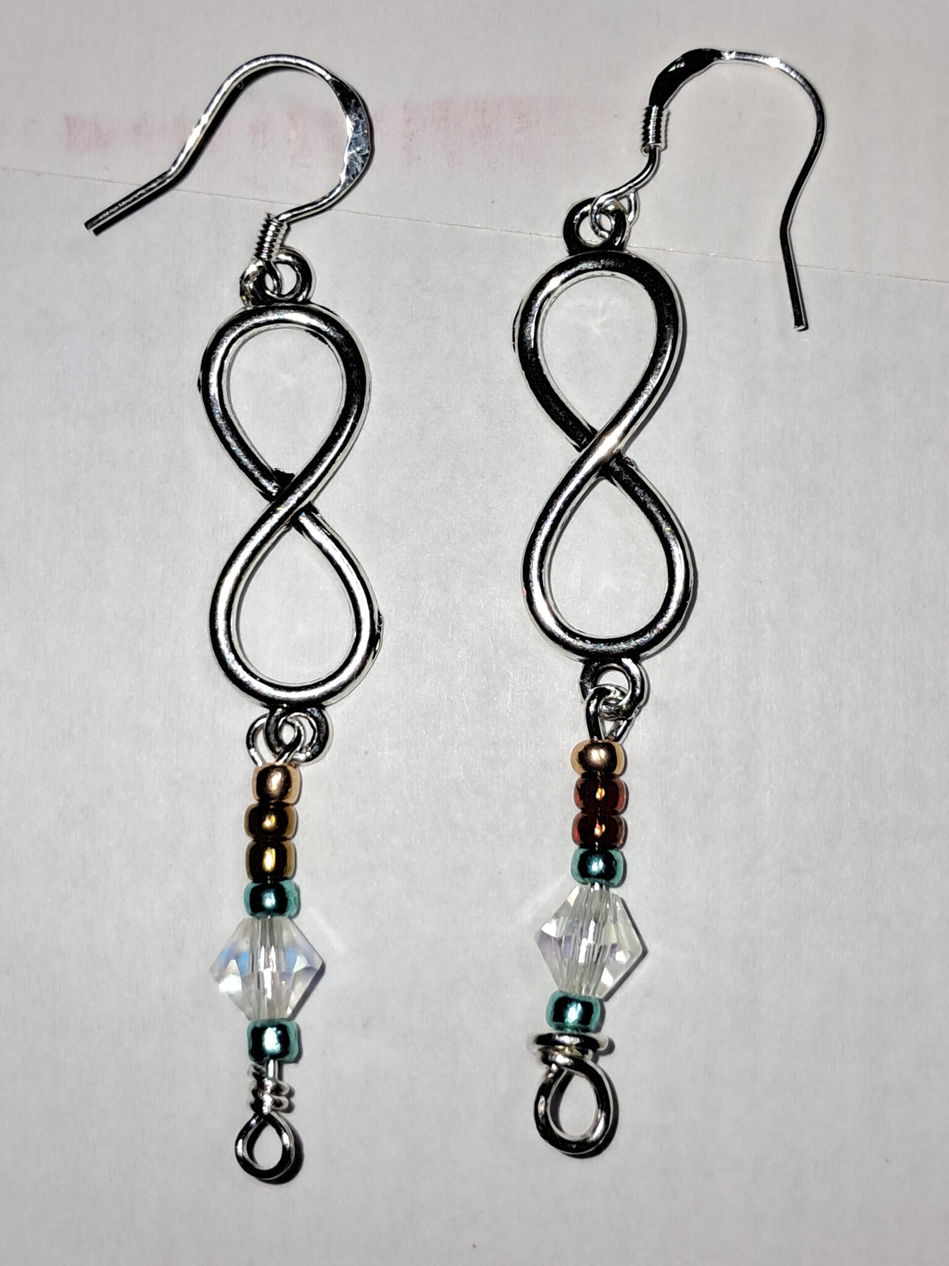 Unique infinity earrings with sterling silver ear wires Unique infinity earrings with sterling silver ear wires - image 2