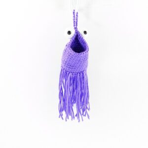 Mini yip purple monster hanging pouch