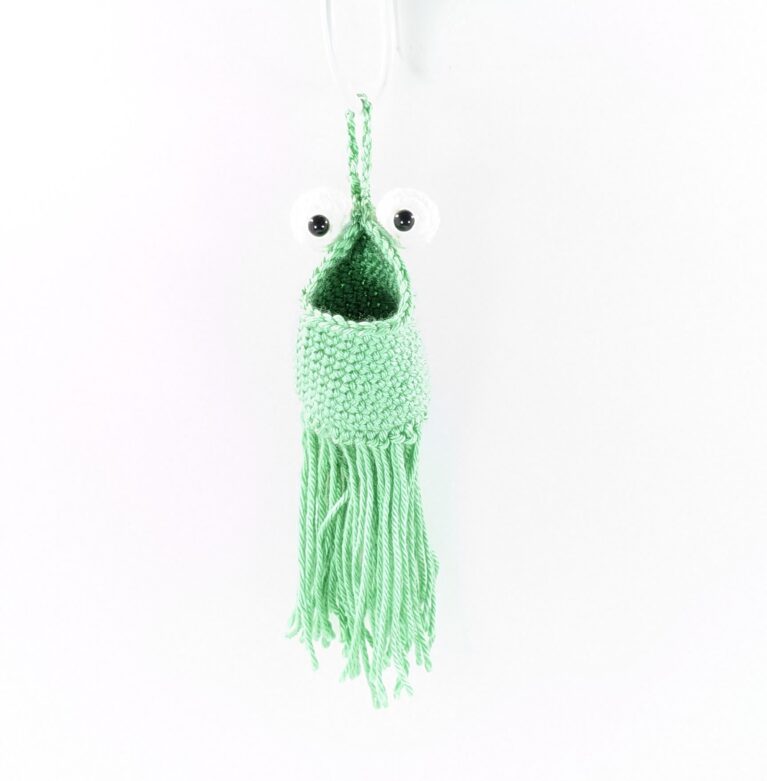 Mini yip green monster hanging pouch