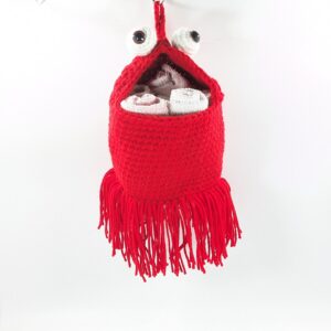  big mouth monster red hanging pouch