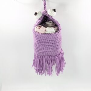 Big mouth monster purple hanging pouch