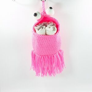 Big Mouth Monster Pink Hanging Pouch