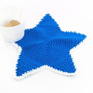 Patriotic star crochet blue table mat