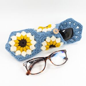 Sunflower sunglass blue crochet case