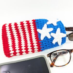 Patriotic sunglass/phone crochet case