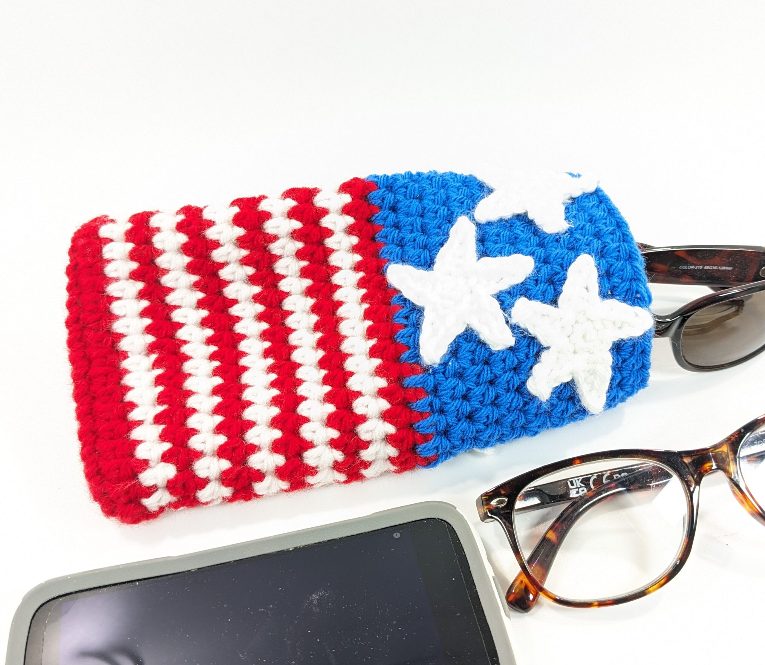 Patriotic sunglass/phone crochet case Patriotic sunglass/phone crochet case