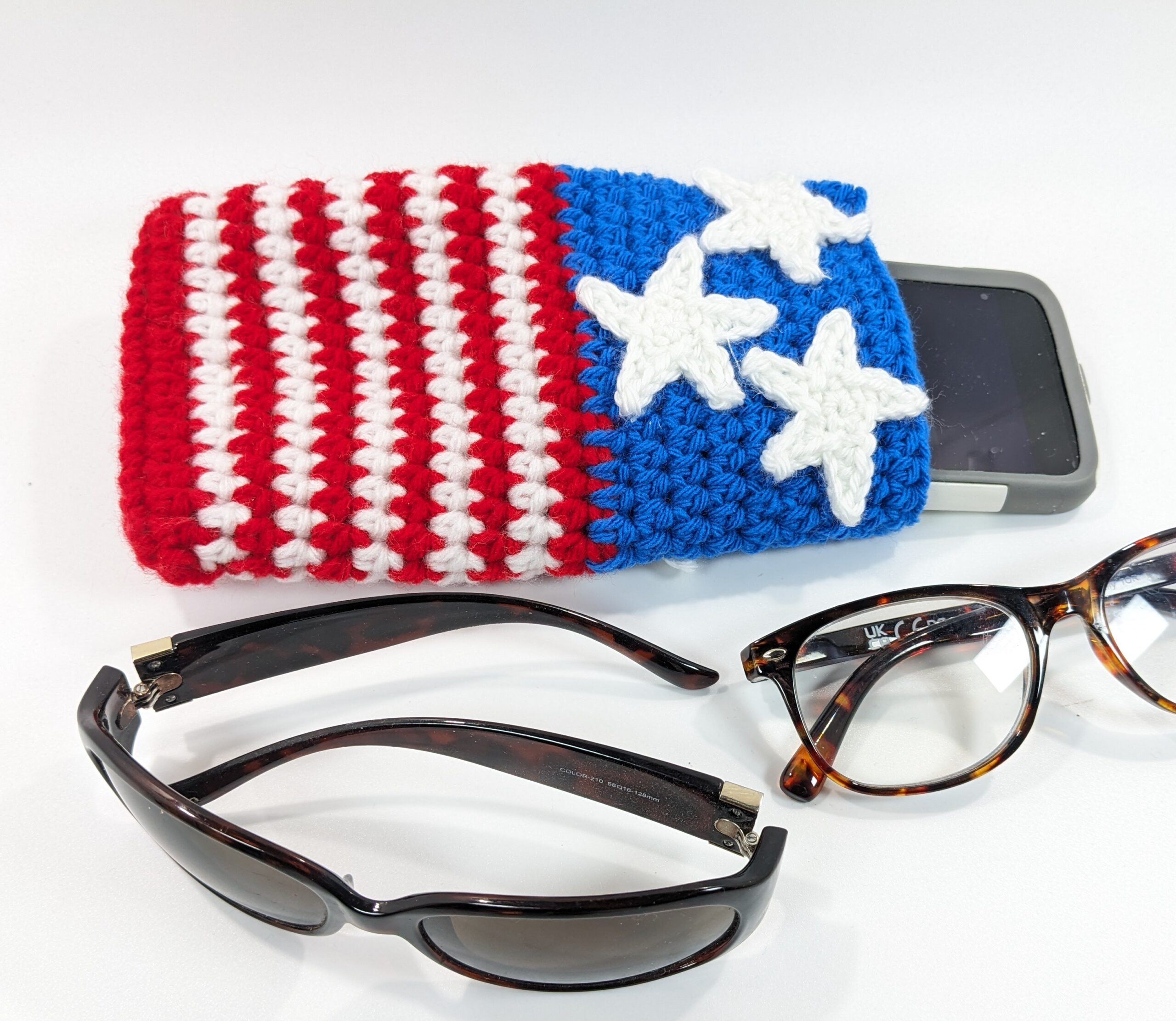 Patriotic sunglass/phone crochet case Patriotic sunglass/phone crochet case