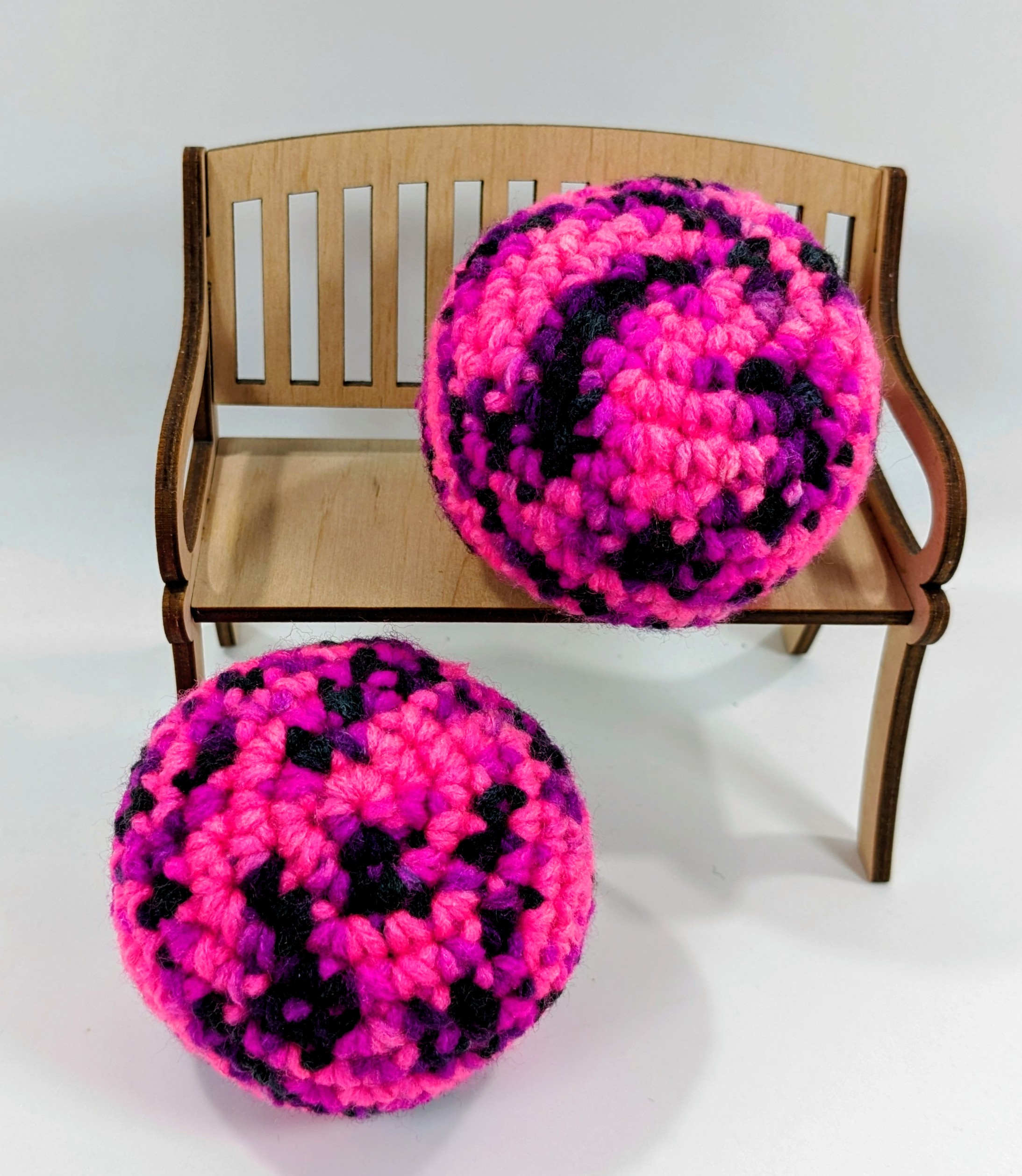 Hacky sack hot pink bean bag ball Hacky sack hot pink crochet bean bag ball