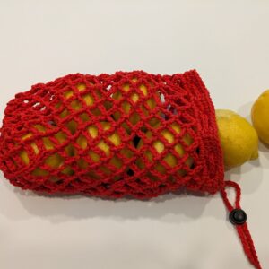 Produce Cotton Crochet Red Bag
