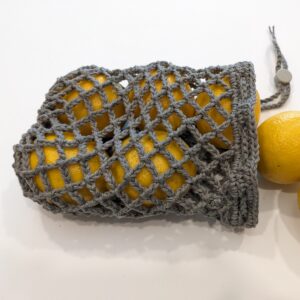 Produce Cotton Crochet Grey Bag
