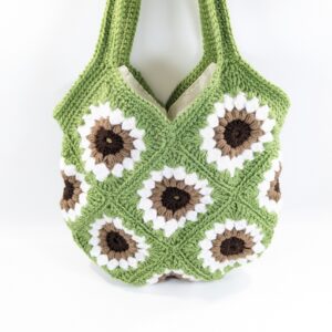 Daisey Crochet Green Shoulder Bag