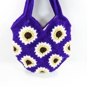 Daisey Crochet Purple Shoulder Bag