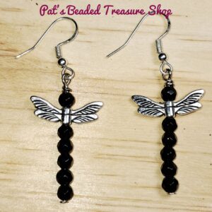 Black Dragonfly Earrings