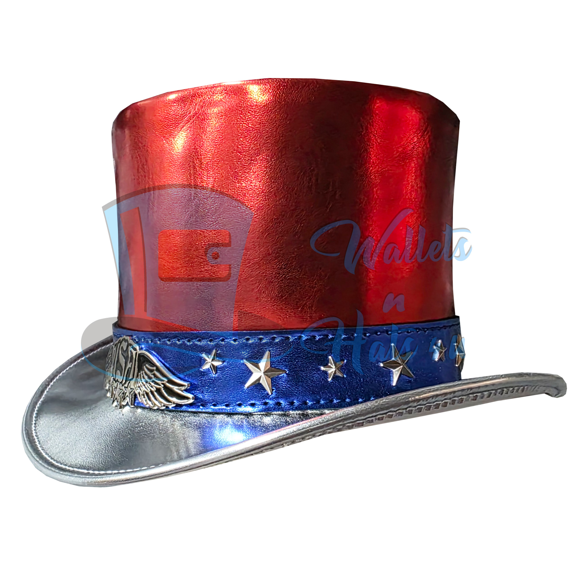 American flag festival 4th of july costume handmade leather top hat American flag festival 4th