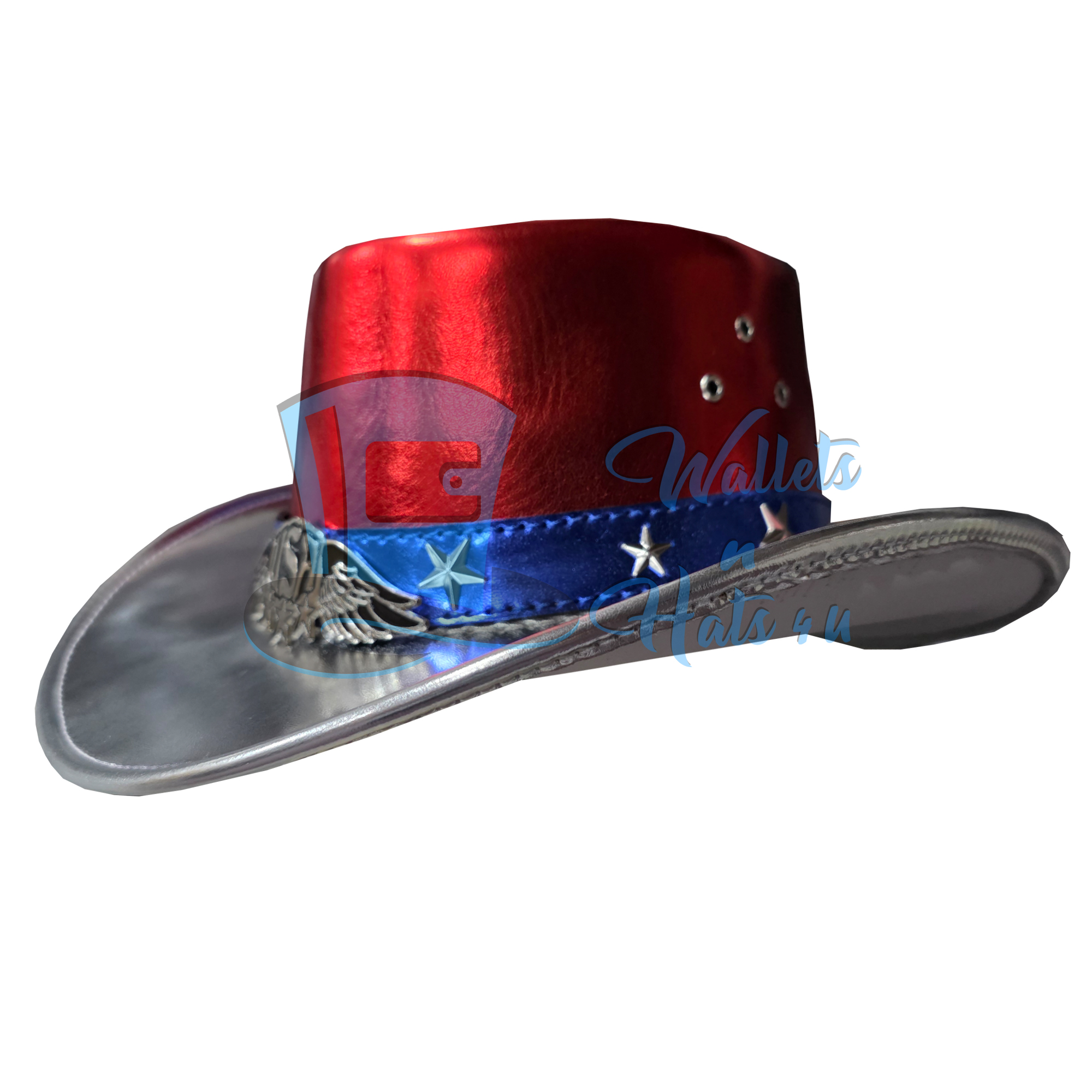 American flag festival 4th of july costume handmade leather cowboy hat American flag festival 4th of july costume handmade leather cowboy hat