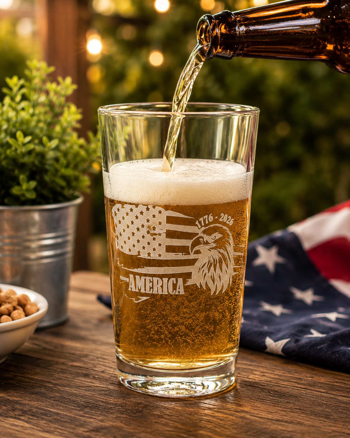 America 250th anniversary pint glass – engraved eagle 1776–2026 patriotic gift America 250th anniversary pint glass – engraved eagle 1776–2026 patriotic gift - image 4