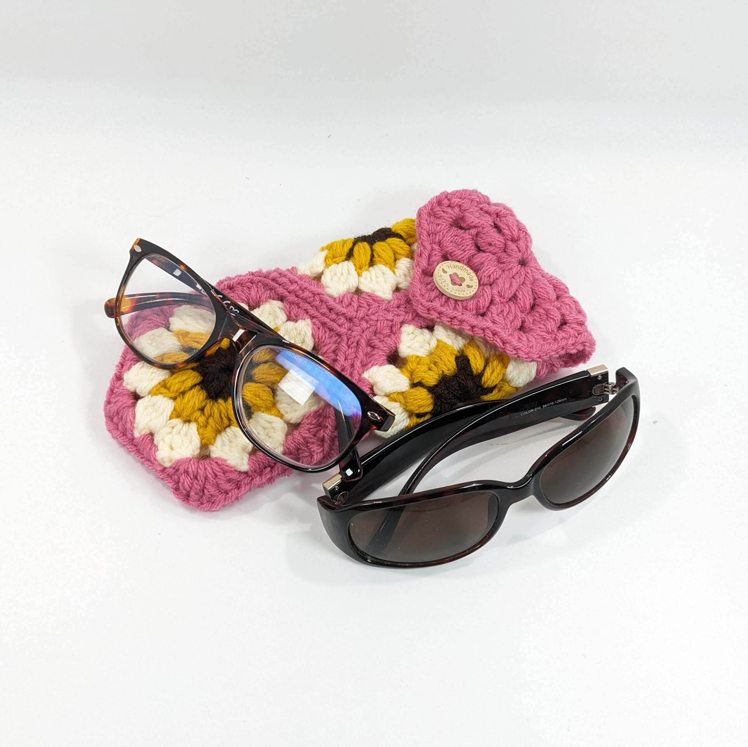 Sunflower sunglass rose crochet case Sunflower sunglass rose crochet case