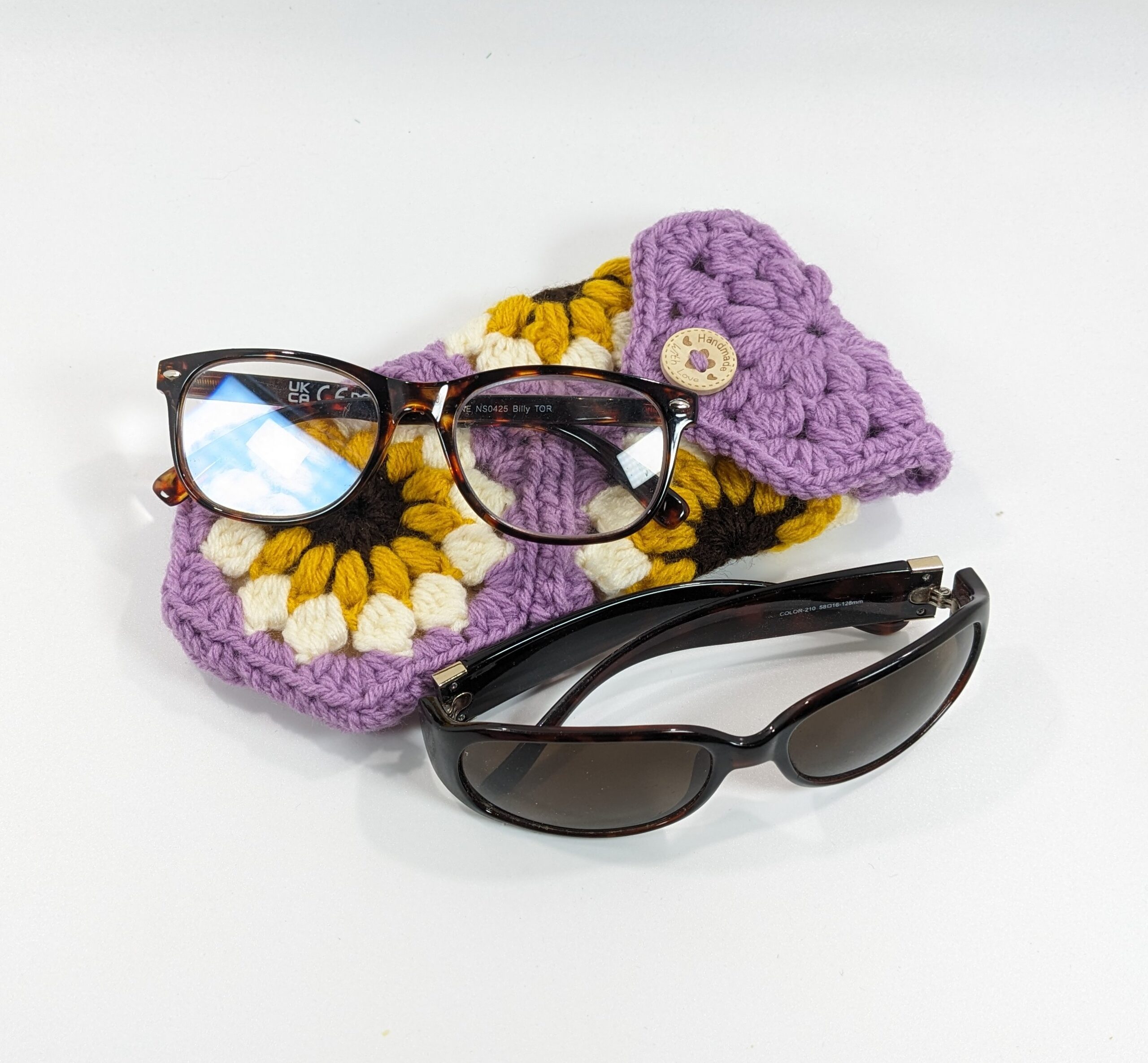 Sunflower sunglass purple crochet case Sunflower sunglass purple crochet case