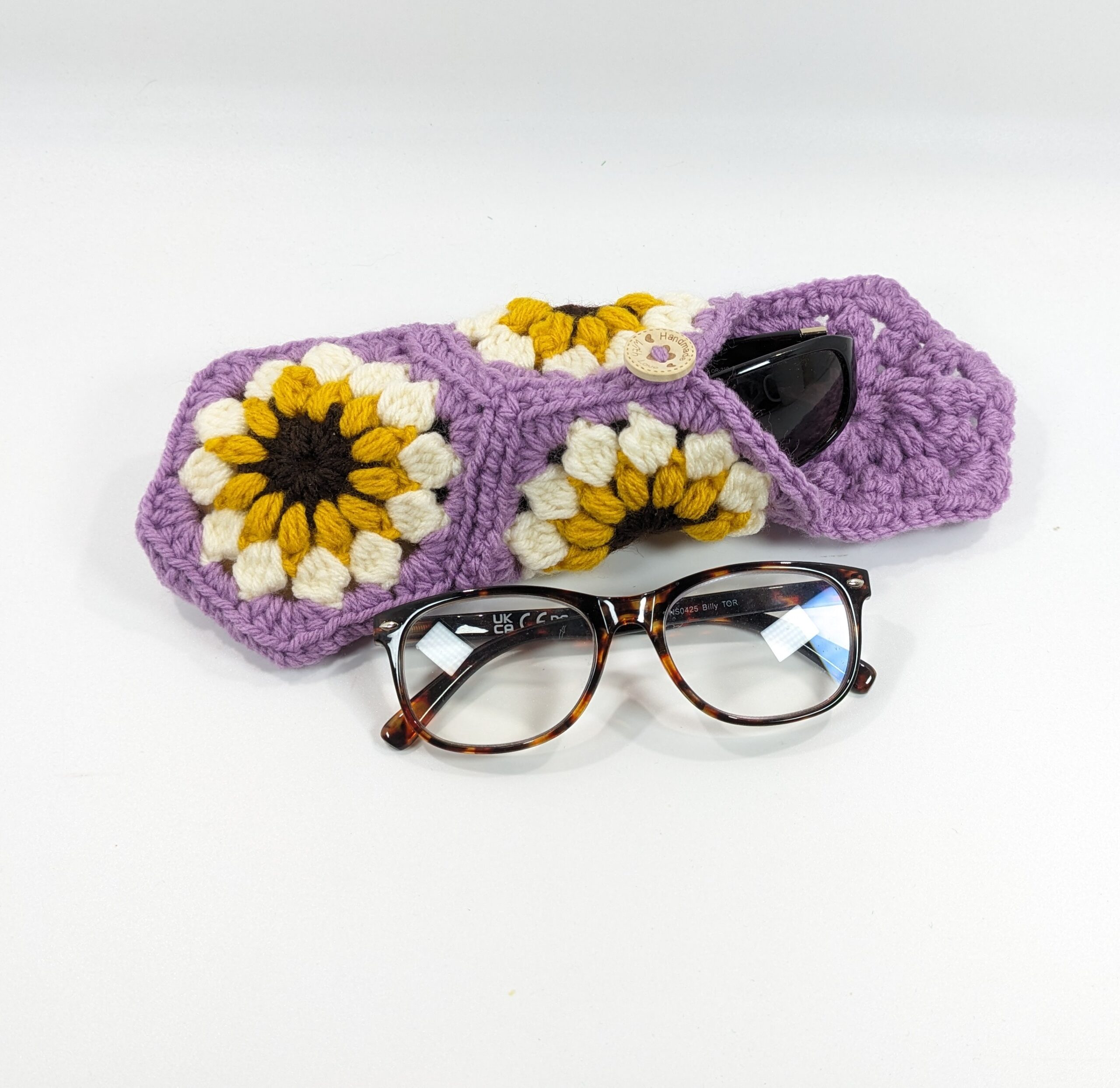 Sunflower sunglass purple crochet case Sunflower sunglass purple crochet case