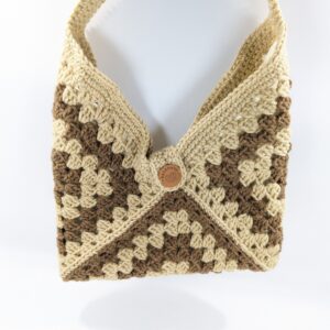 Boho Tan Shoulder Bag Crochet Purse