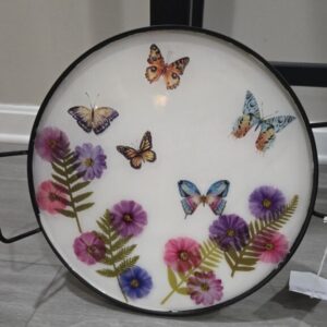 Beautiful Butterflies Among the Flowers Serving Tray