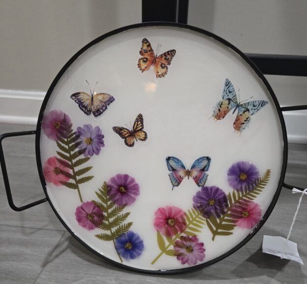 Beautiful butterflies among the flowers serving tray Beautiful butterflies among the flowers serving tray
