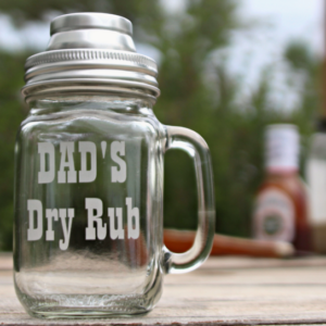 Dad's Dry Rub Spice Shaker Jar Engraved 16 oz