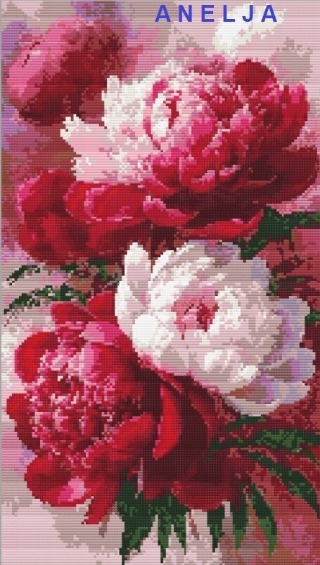 Pretty peonies cross stitch pattern Pretty peonies cross stitch pattern