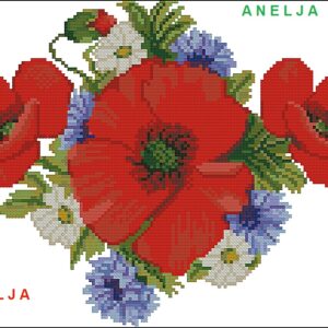 Poppies cross stitch pattern
