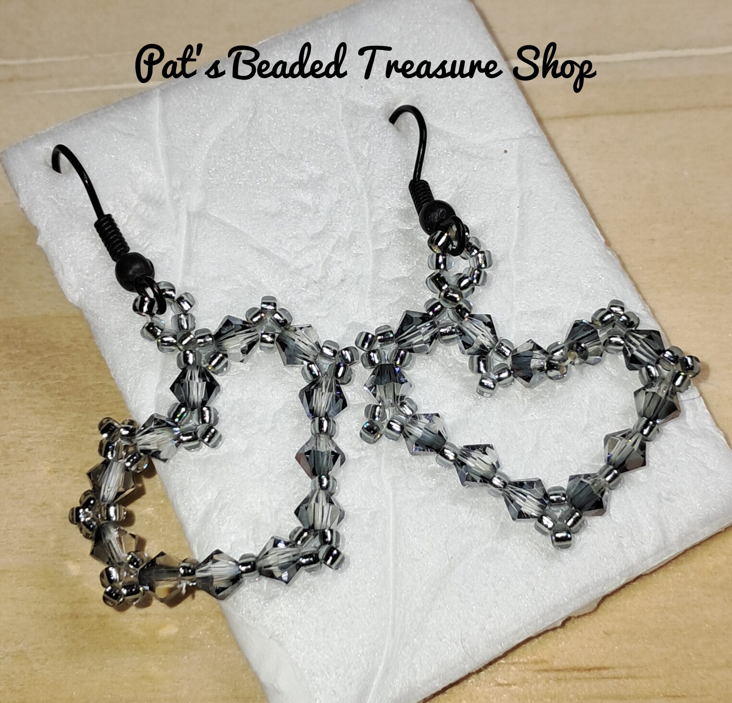 Black diamond crystal earrings Black diamond crystal earrings - image 2