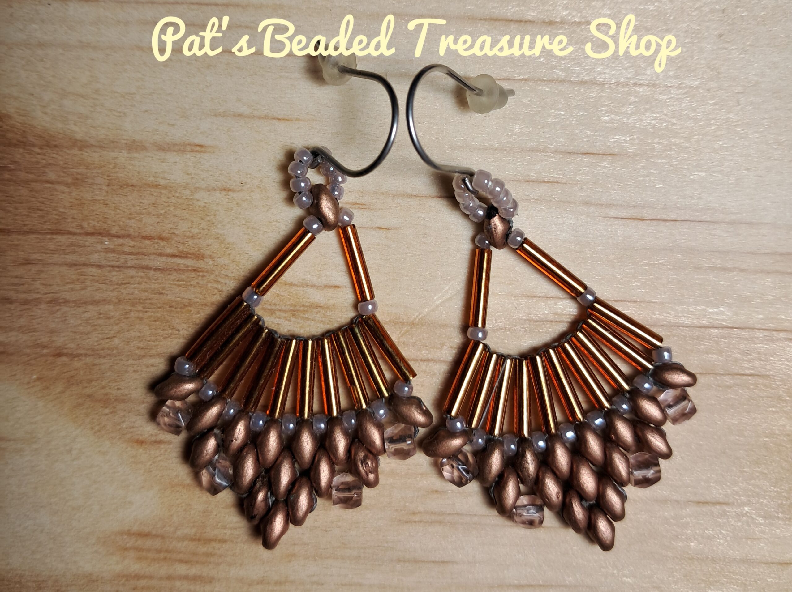 Unique copper statement earrings Unique copper statement earrings - image 2
