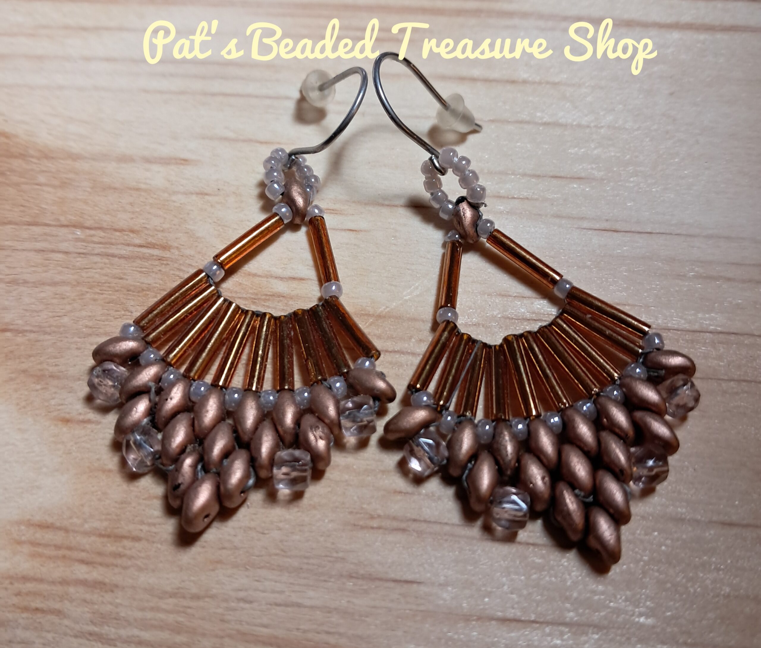 Unique copper statement earrings Unique copper statement earrings - image 3