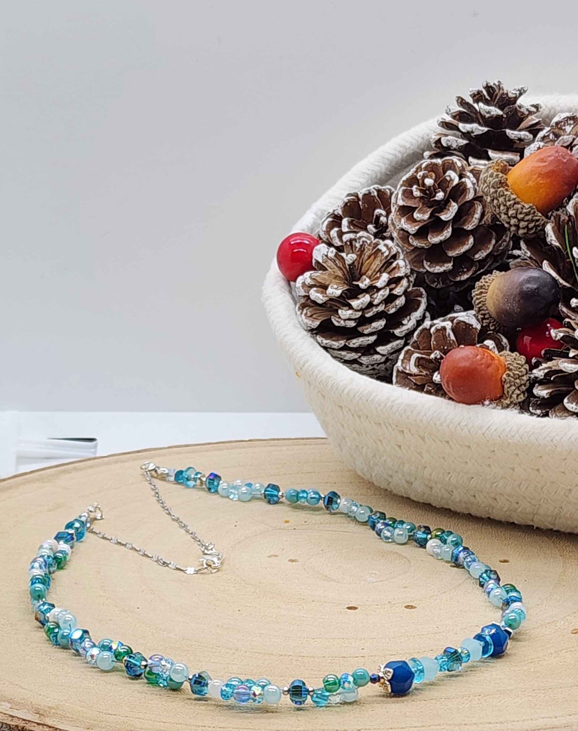Stackable ocean-inspired necklace set | dreaming of the sea & turtle charms | beachy blue beads Stackable ocean-inspired necklace set | dreaming of the sea & turtle charms | beachy blue beads - image 5