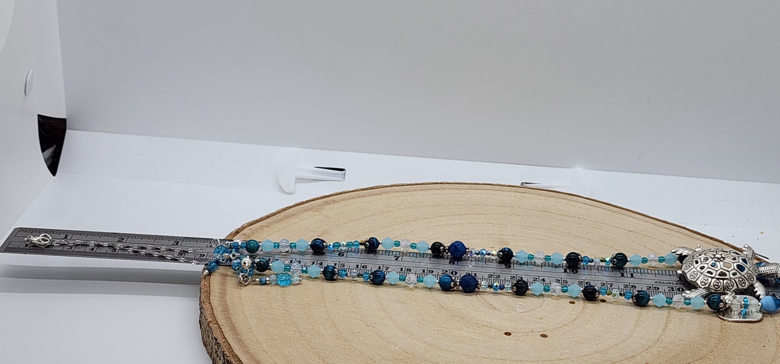 Stackable ocean-inspired necklace set | dreaming of the sea & turtle charms | beachy blue beads Stackable ocean-inspired necklace set | dreaming of the sea & turtle charms | beachy blue beads - image 3