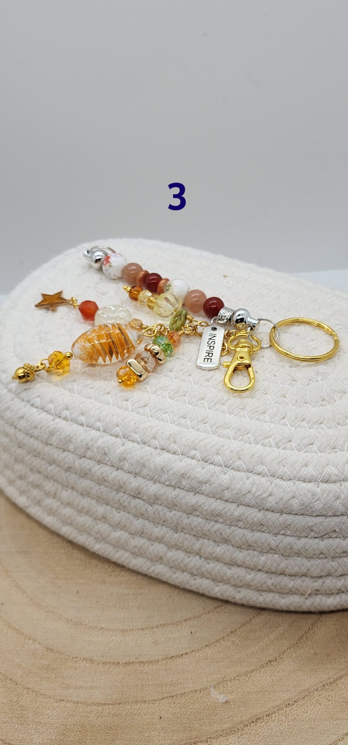 Handmade beaded inspirational keychains🔑🌈 courage charm-inspire charm-warrior charm-autumn forest charm Handmade beaded inspirational keychains🔑🌈 courage charm-inspire charm-warrior charm-autumn forest charm - image 4